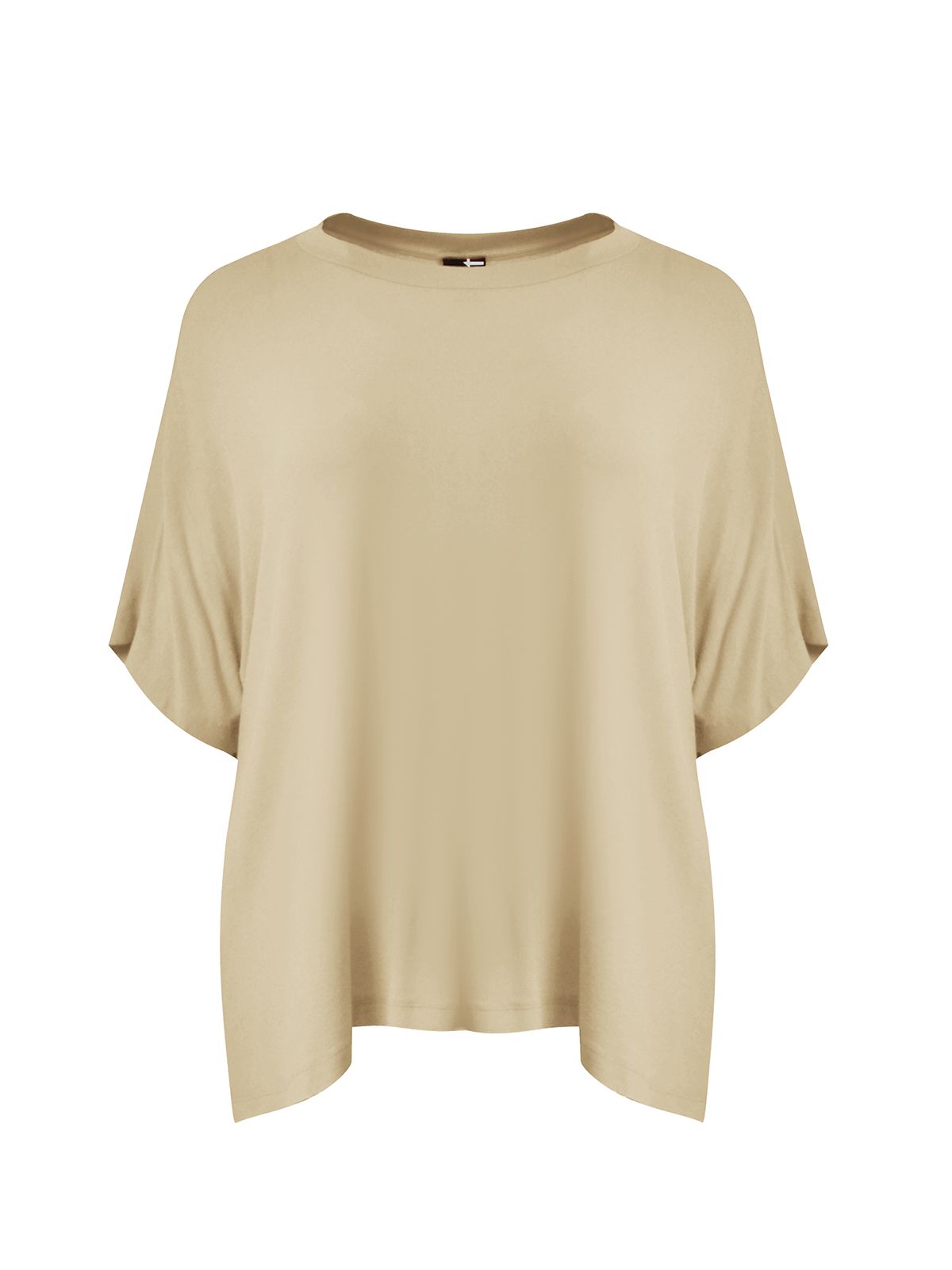 Mat Fashion Κοντομάνικο t-shirt βισκόζη Μπεζ