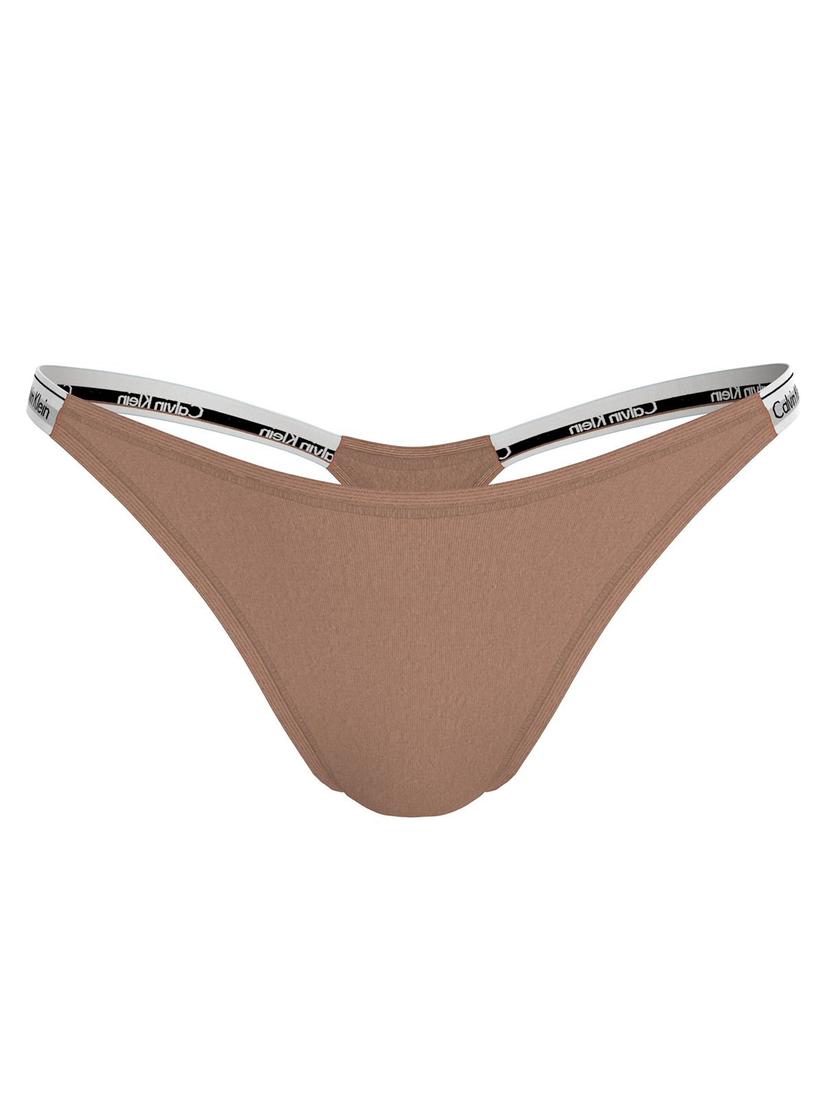 Calvin Klein Βαμβακερό Σλιπ Thong - Modern Logo Μπεζ