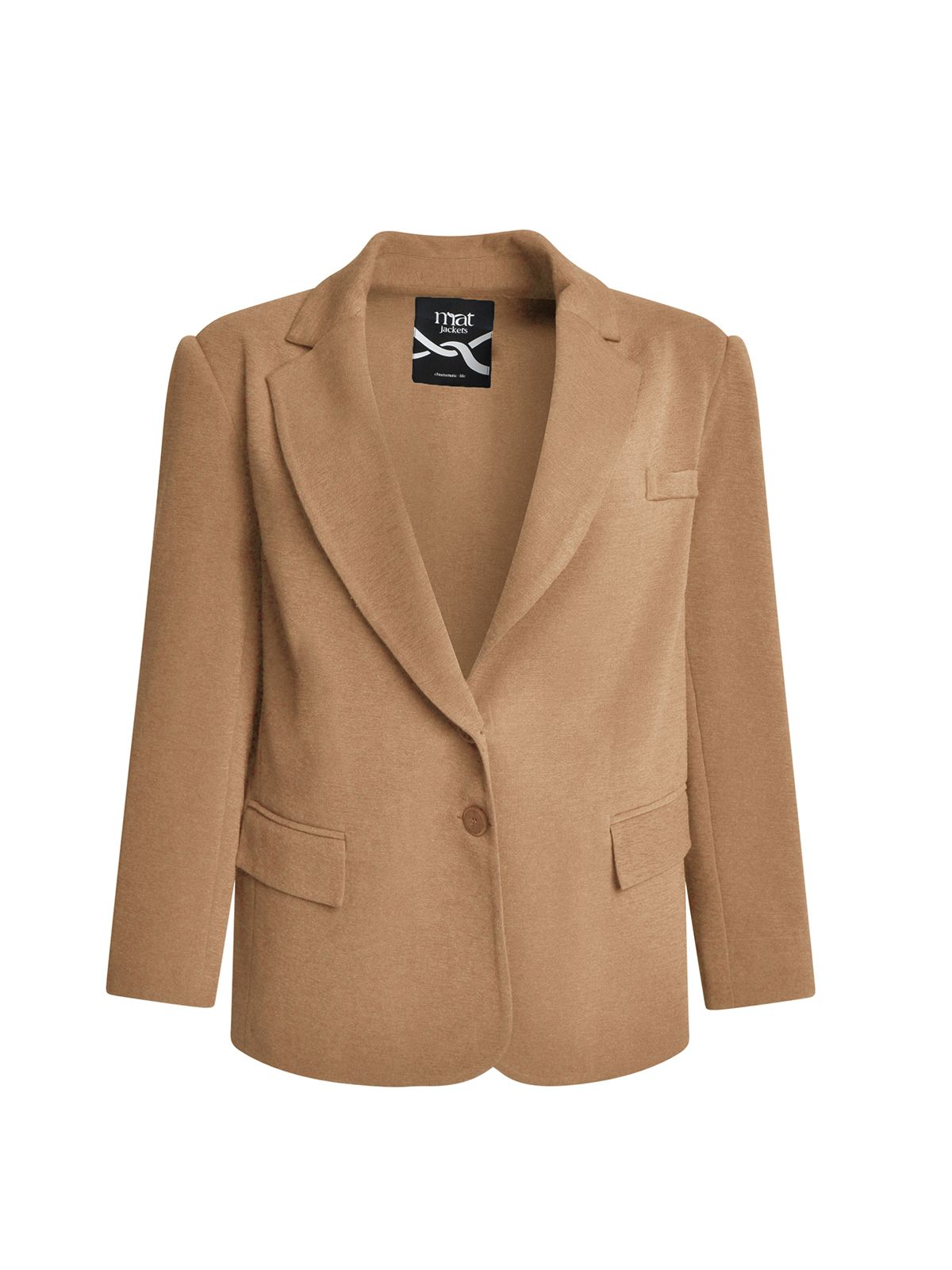 Mat Fashion Structured σακάκι με κουμπιά Μπεζ