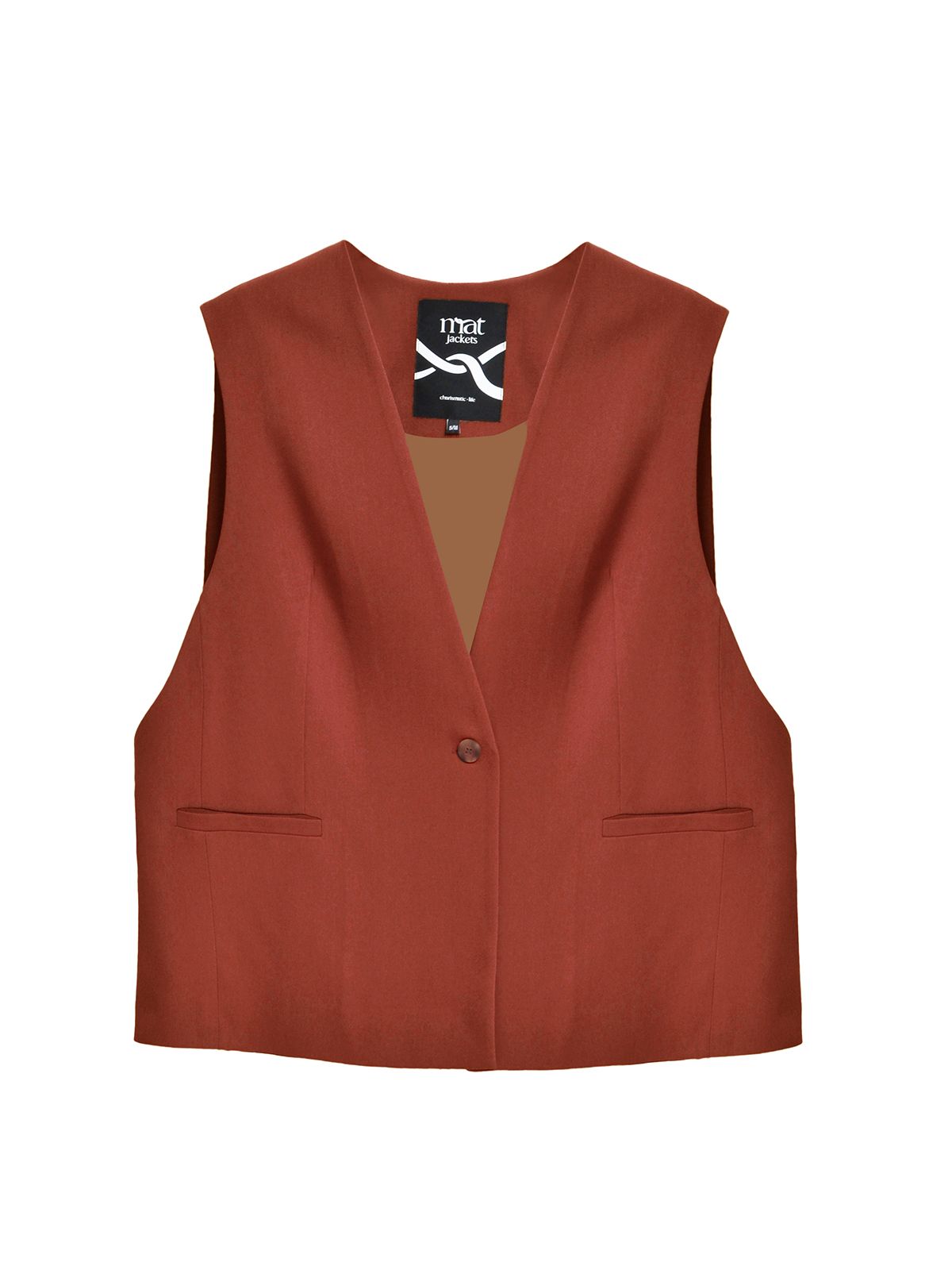 Mat Fashion Tailored γιλέκο με κουμπί  Πορτοκαλι