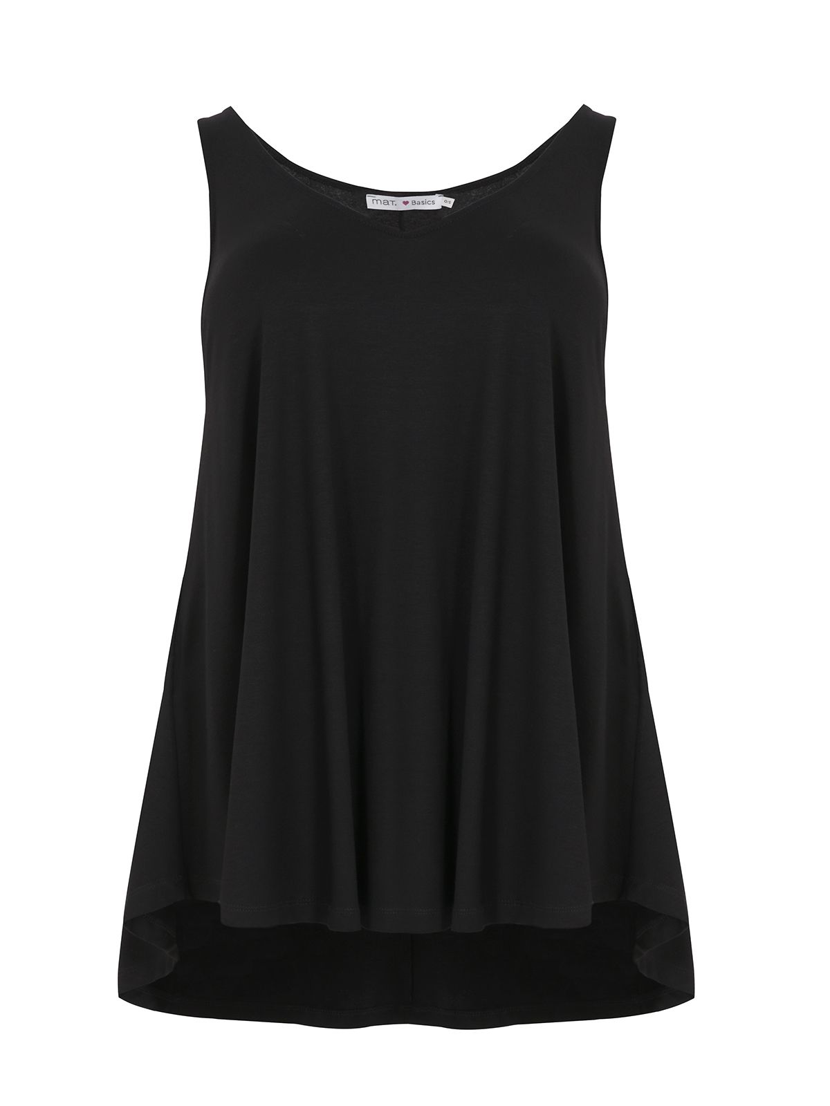 Mat Fashion Basic μπλούζα με στρογγυλάδα Μαυρο