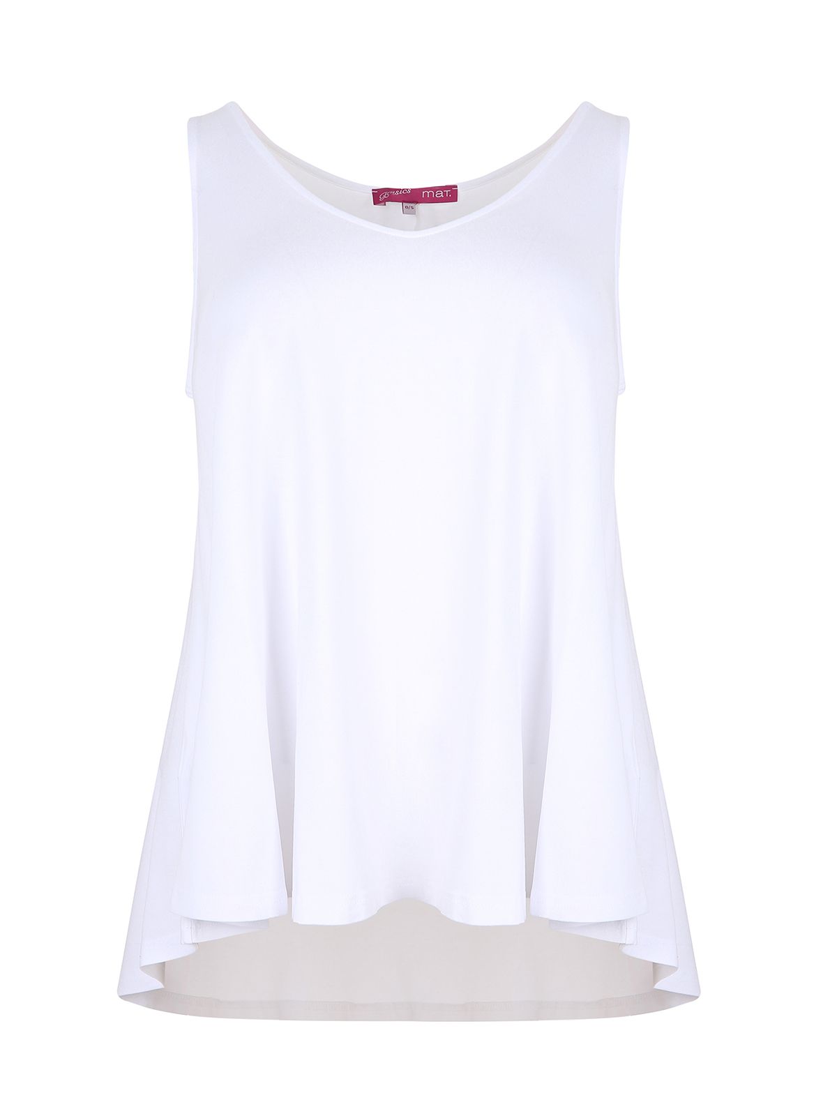 Mat Fashion Basic μπλούζα με στρογγυλάδα Λευκο