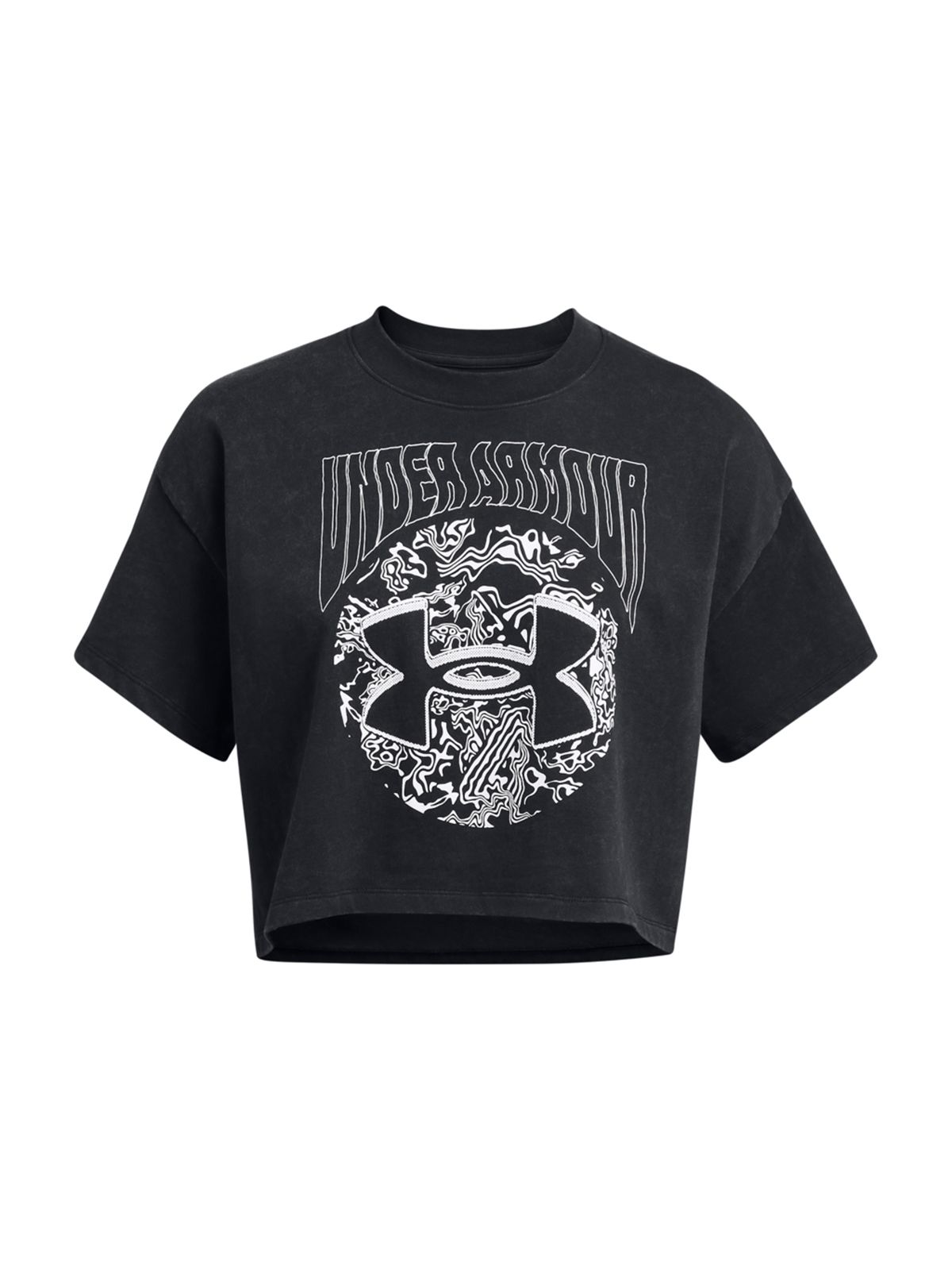 Under Armour Μπλούζα UA Heavyweight Dusk to Dawn Crop Short Sleeve Μαυρο