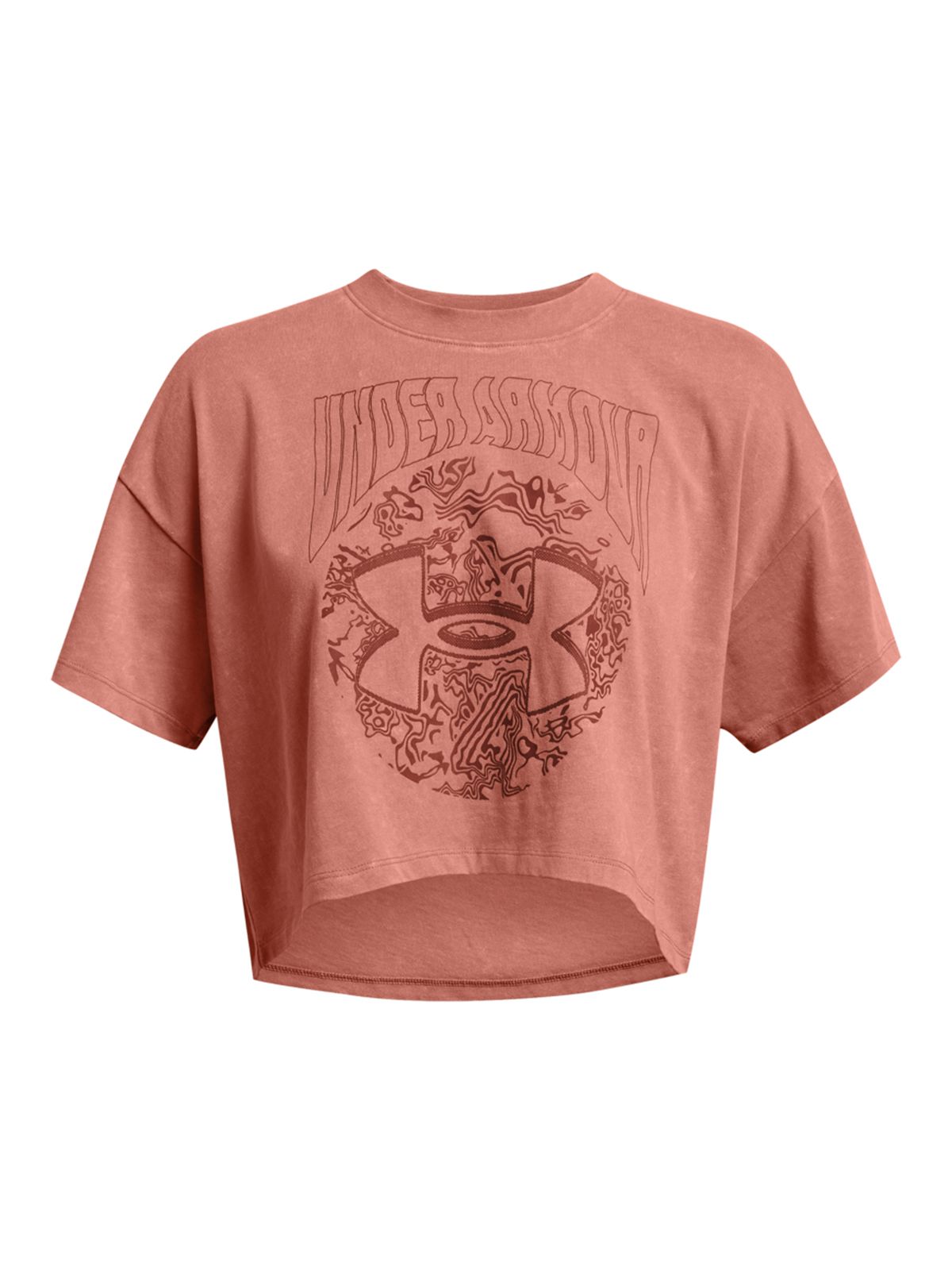 Under Armour Μπλούζα UA Heavyweight Dusk to Dawn Crop Short Sleeve Πορτοκαλι