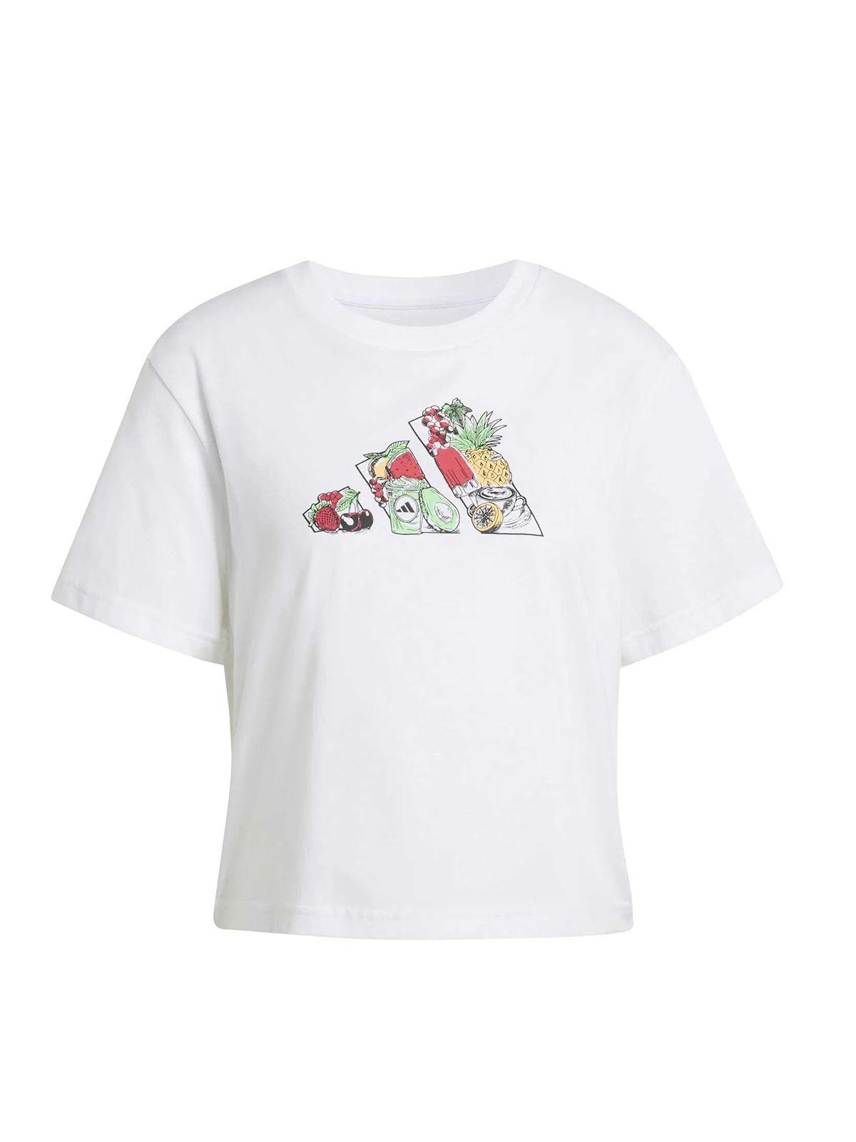Adidas Μπλούζα Cropped Loose Graphic T-shirt Λευκο