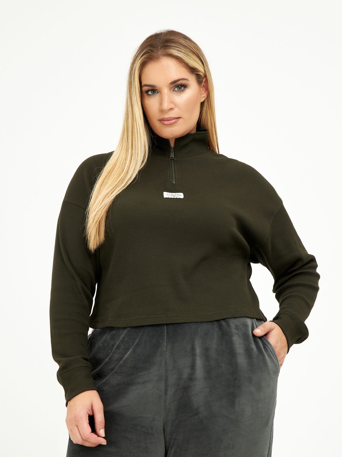Essential Waffle Knit Lounge Sweatshirt