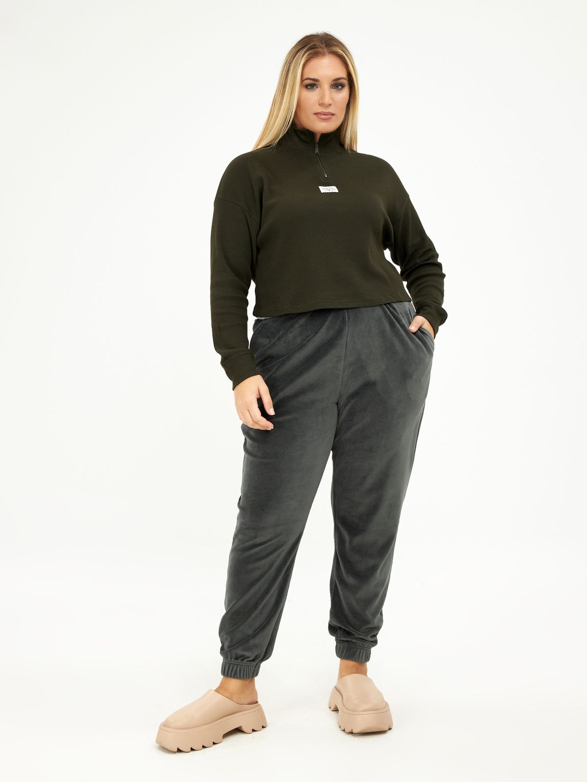 Essential Waffle Knit Lounge Sweatshirt