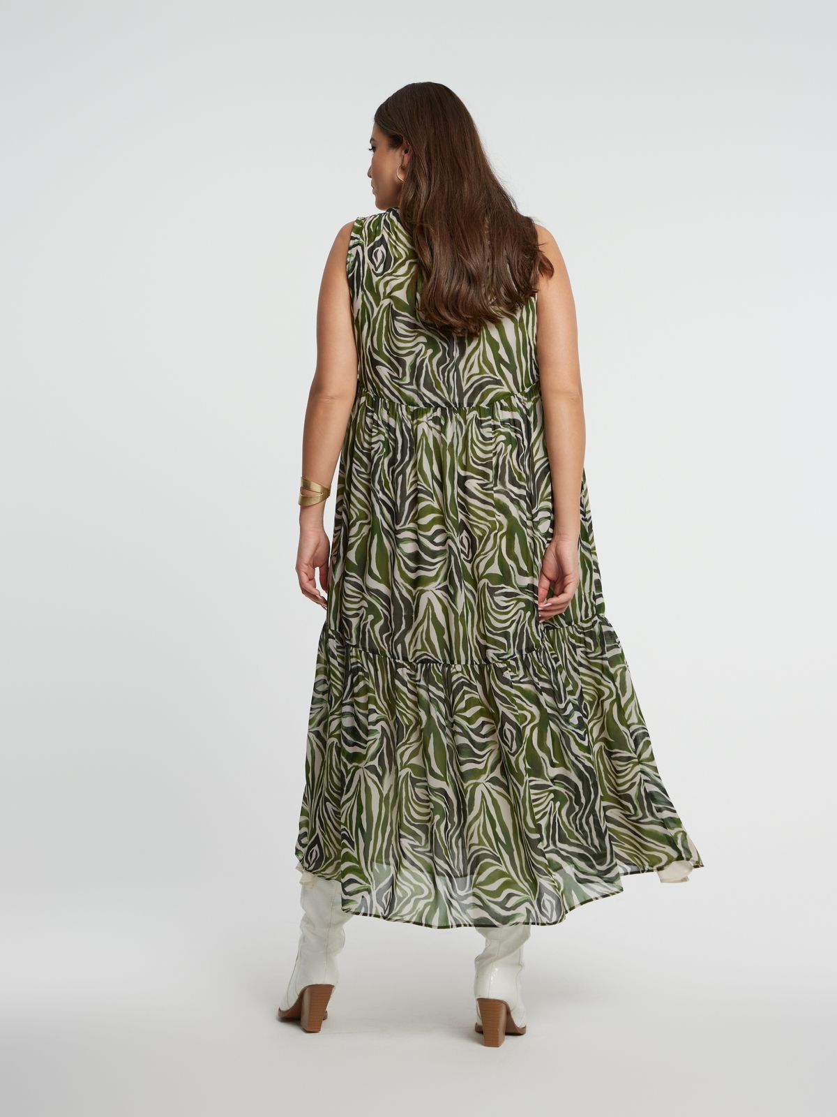 Zebra print sleeveless maxi dress