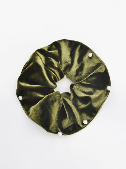 Scrunchie βελούδινο με πέρλες