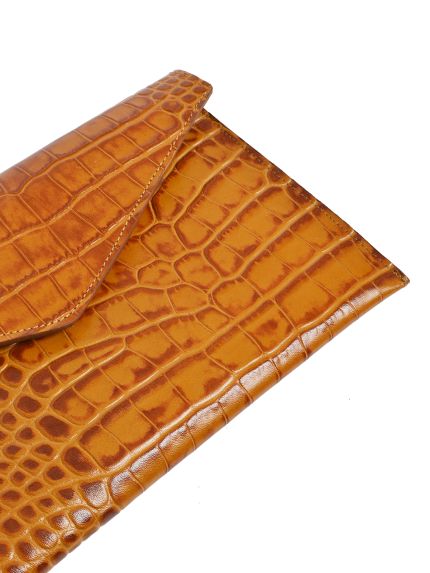 Τσάντα clutch με croco υφή