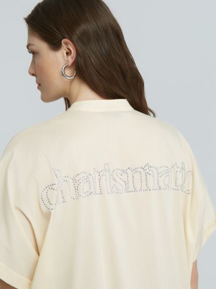 Πουκάμισο κοντομάνικο με strass "Charismatic" logo στη πλάτη